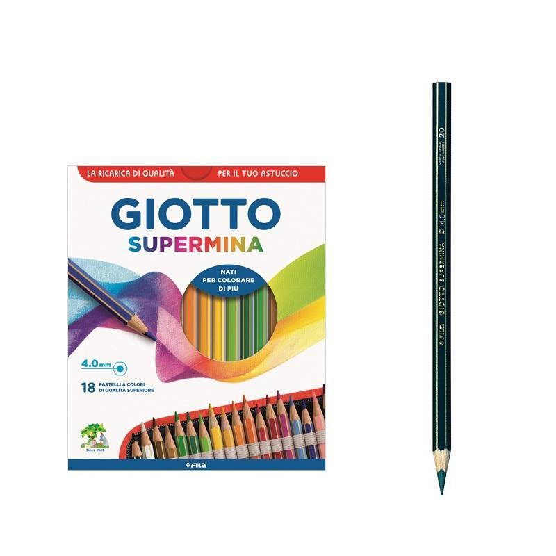 Giotto Pastelli colorati Supermina astuccio da 18 pz assortiti mina 4mm