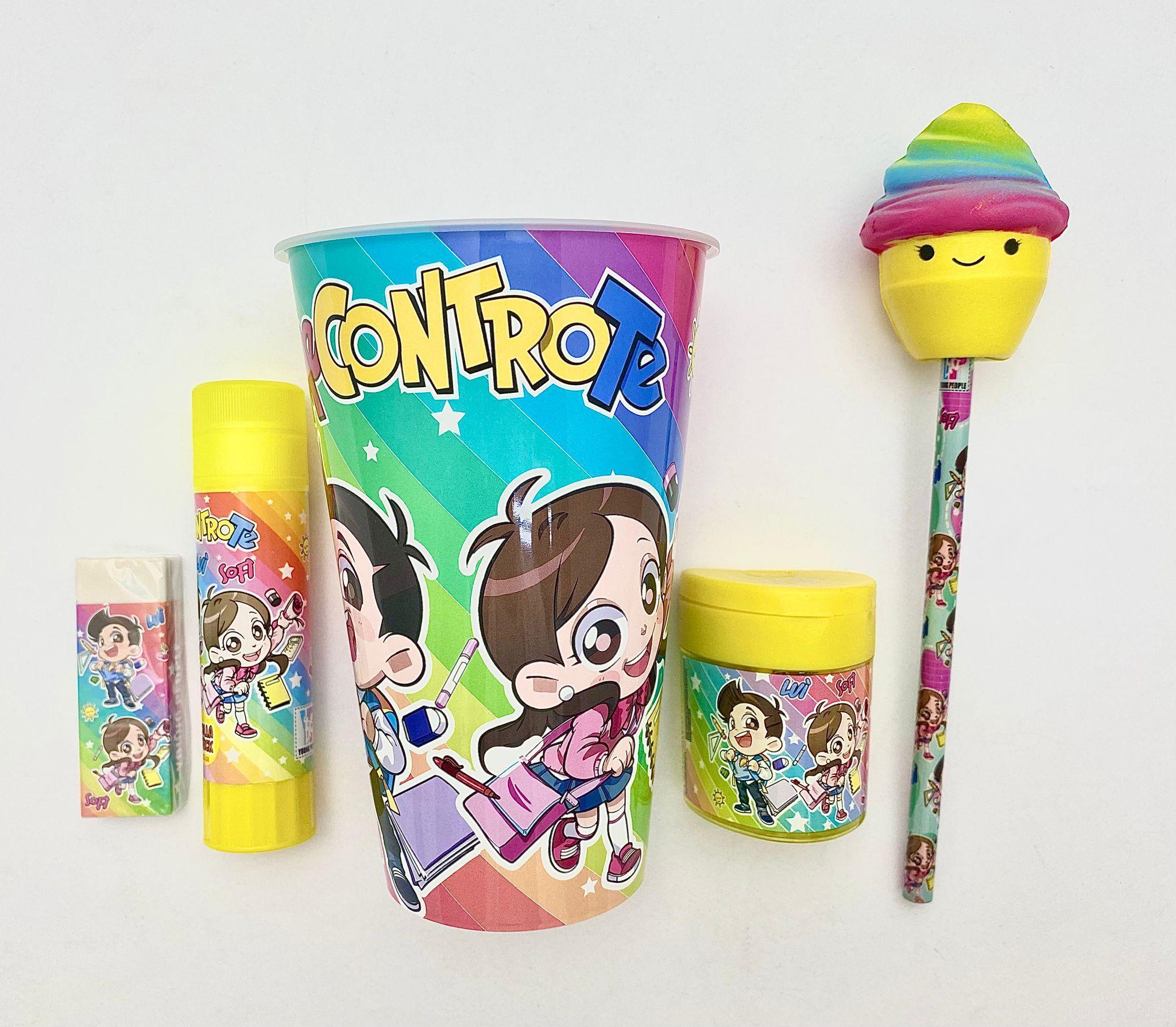 Me Contro Te Bicchiere Portapenne Set di Cancelleria per la Scuola