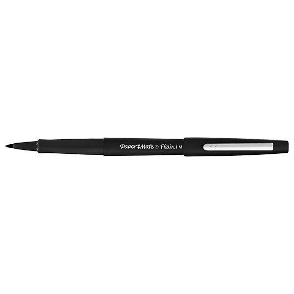 Paper Mate Nylon Flair 12 pz penna Nero Punta in Feltro M Tratto 0,7 mm