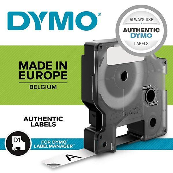 Cinta de etiquetas Dymo 12mmx7mt D1 Negro sobre blanco 45013 