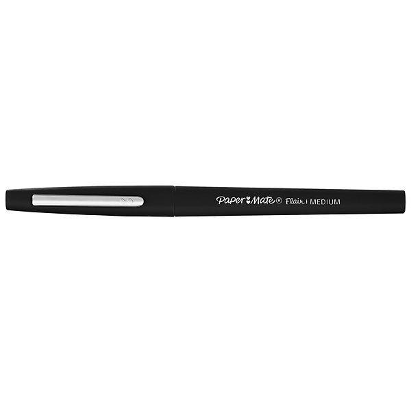 Paper Mate Nylon Flair 12 pz penna Nero Punta in Feltro M Tratto 0,7 mm