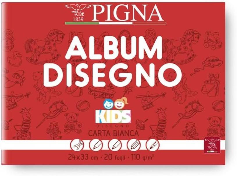 pigna pigna kids 10pz album disegno dimensioni 24x33 cm 20 fogli da 110 gr/mq liscio colore bianco - foto 1 pigna pigna kids 10pz album disegno dimensioni 24x33 cm 20 fogli da 110 gr/mq liscio colore bianco - foto 1