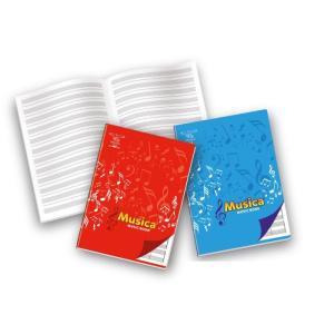 Maxi quaderno 10pz per musica formato a4 21x29,7 cm - 12 pentagrammi con intercalare - 16 fogli