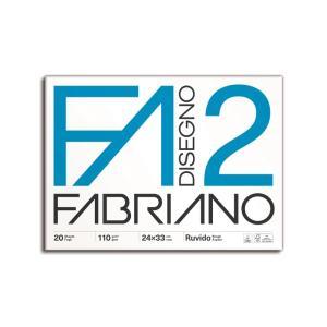 Disegno 10pz blocco f2 dimensioni 24x33 cm 20 fogli da 110 gr/mq ruvido colore bianco