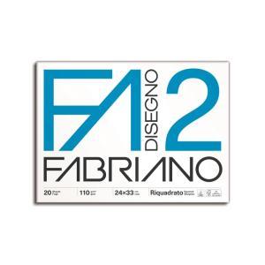Disegno 10pz blocco f2 dimensioni 24x33 cm 20 fogli da 110 gr/mq colore bianco riquadrato