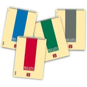 Styl 10 pz block notes spiralato rigatura quadretti 5 mm formato a4 21x29,7 cm 60 fg. 80gr/mq