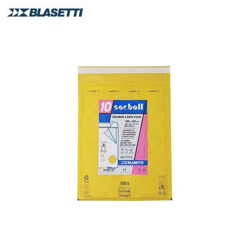 blasetti blasetti 715 h buste postali imbottite con chiusura autoadesiva dimensioni 29x42 cm (26x36 cm) in confezione da 10 pz - foto 1
