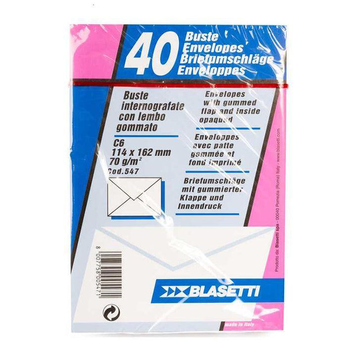 blasetti blasetti 547 buste internografate con lembo gommato senza finestra dimensioni 11,4x16,2 cm 70 gr/mq in confezione da 40 pz - foto 1