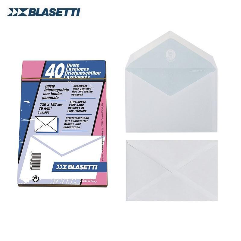 blasetti blasetti 550 buste internografate con lembo gommato senza finestra dimensioni 12x18 cm 70gr/mq in confezione da 40 pz - foto 2