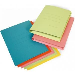 Cartelline zaffiro 3 lembi 25x33,5cm 50pz col. ass con rigature esterne