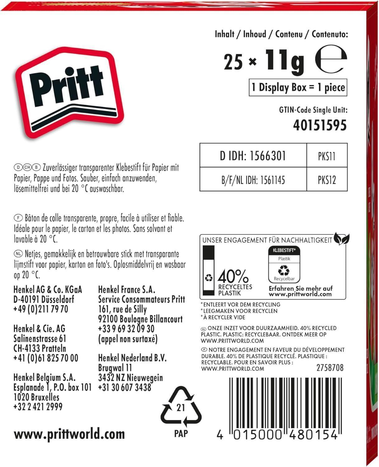 pritt pritt colla stick 25 pz. da 11 g - foto 2 pritt pritt colla stick 25 pz. da 11 g - foto 2