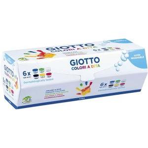 Tempere a dita confezione da 6 colori assortiti in vasetti da 100 ml