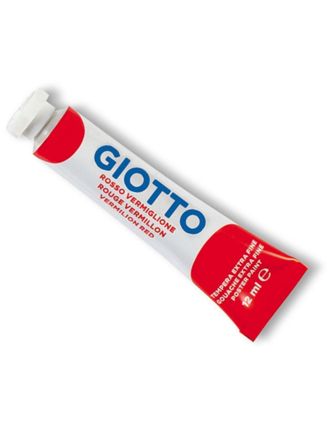 giotto giotto 6pz colore a tempera t4 extra fine in tubetto da 12ml colore rosso vermiglione n° 07 - foto 1 giotto giotto 6pz colore a tempera t4 extra fine in tubetto da 12ml colore rosso vermiglione n° 07 - foto 1