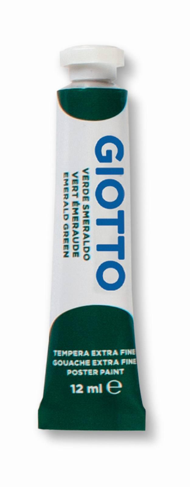 giotto giotto colore a tempera t4 extra fine in tubetto da 12ml colore verde smeraldo n°14 - foto 1