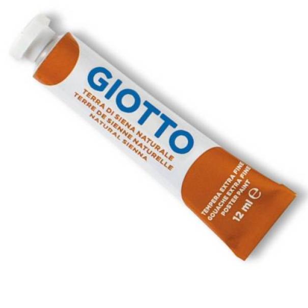 giotto giotto colore a tempera t4 extra fine in tubetto da 12ml colore terra di siena naturale n°20 - foto 1