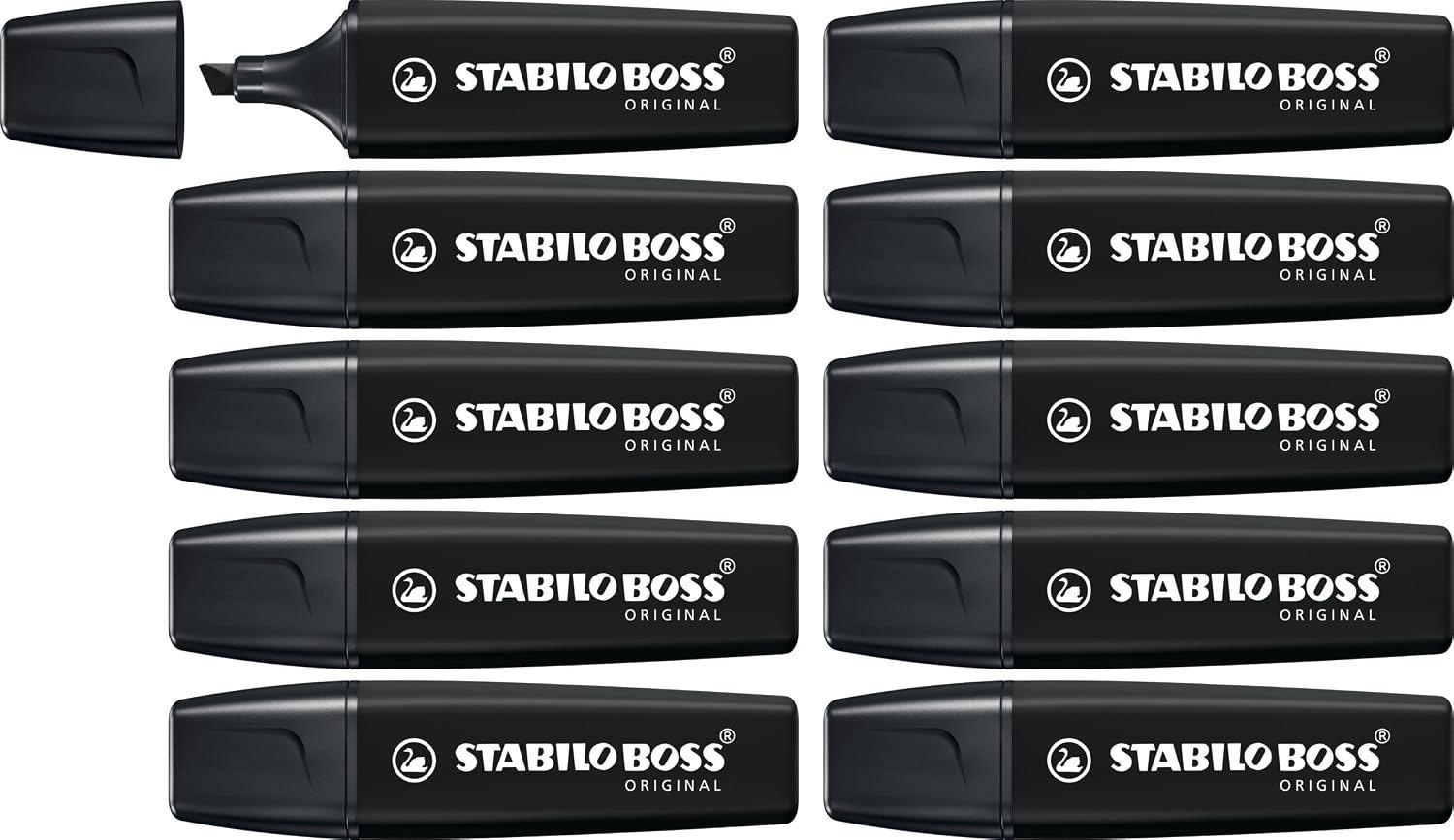 stabilo stabilo boss 10 pz marcatore colore nero 46 - foto 1 stabilo stabilo boss 10 pz marcatore colore nero 46 - foto 1