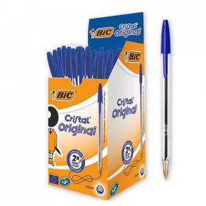 Cristal original penne a sfera con punta media da1 mm colore blu confezione da 50 pz