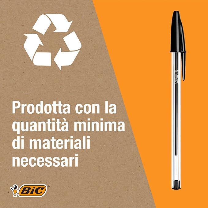 bic bic cristal original penne a sfera con punta media da1 mm colore verde confezione da 50 pz - foto 3