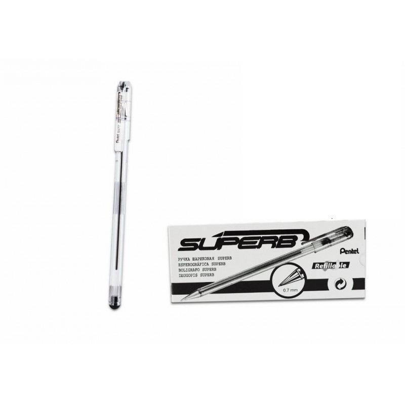 pentel pentel superb bk77 conf. da 12 pz. penna a sfera punta fine da 0,7 mm colore nero - foto 1 pentel pentel superb bk77 conf. da 12 pz. penna a sfera punta fine da 0,7 mm colore nero - foto 1