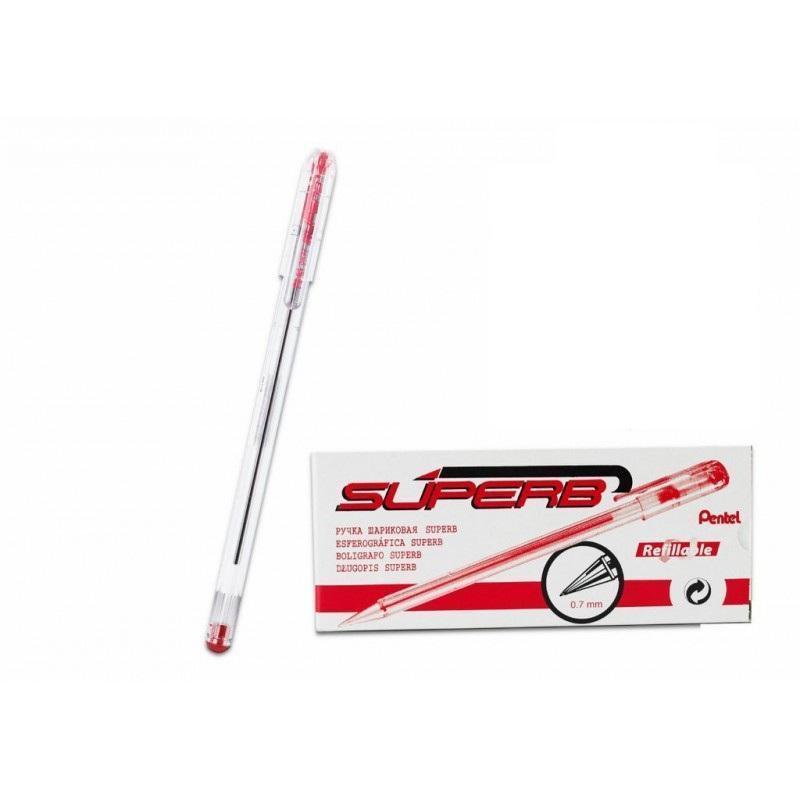 pentel pentel superb bk77 conf. da 12 pz. penna a sfera punta fine da 0,7 mm colore rosso - foto 1 pentel pentel superb bk77 conf. da 12 pz. penna a sfera punta fine da 0,7 mm colore rosso - foto 1
