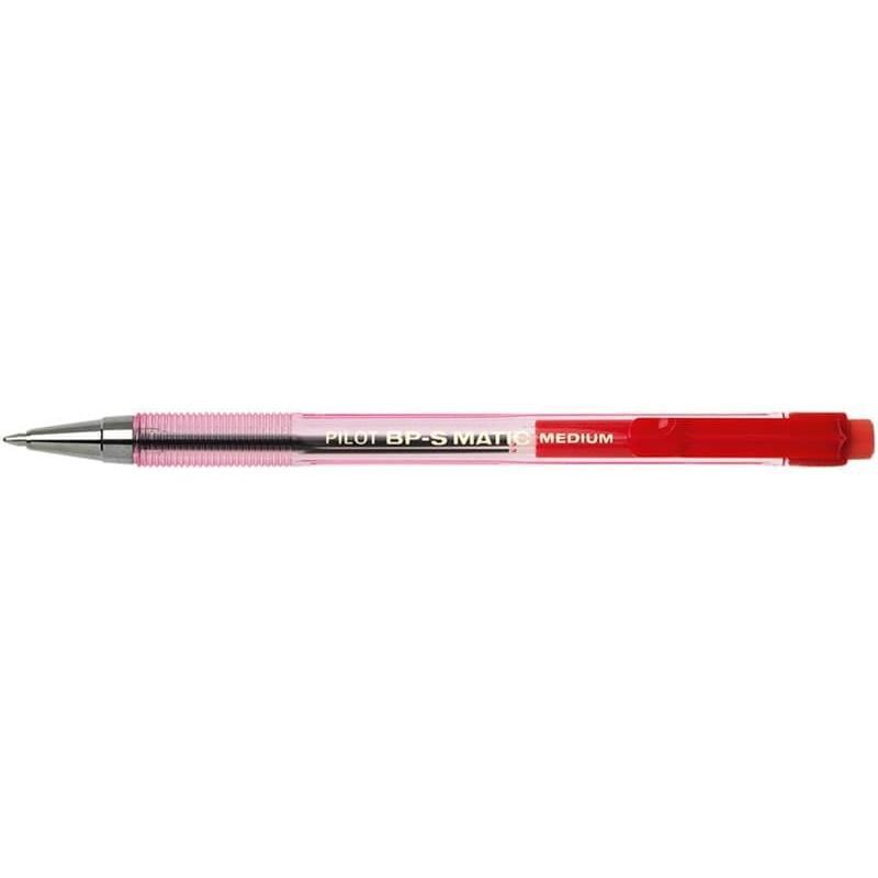 pilot pilot bps matic fine penna a sfera a scatto colore rosso con punta da 0,7 mm - foto 2