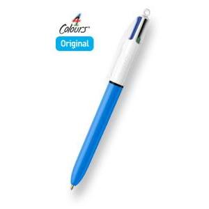 4 colori cf.12pz penna a sfera a scatto contenente 4 colori rosso nero blu e verde con punta da 1,0 mm