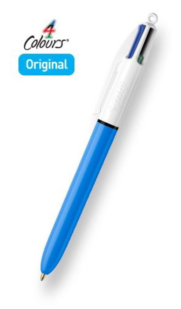 bic bic 4 colori penna a sfera a scatto contenente 4 colori rosso nero blu e verde con punta da 1,0 mm - foto 1