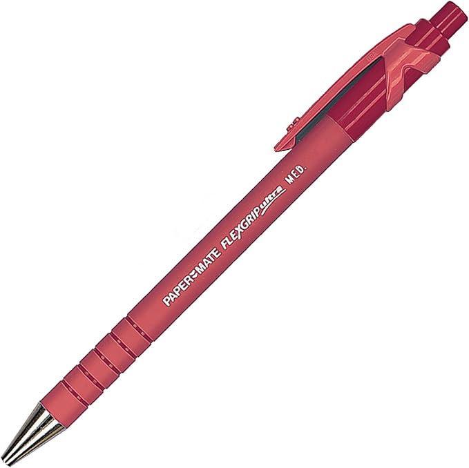 paper mate paper mate flexgrip ultra penna a sfera a scatto colore rosso, punta media da 1,0 mm - foto 1