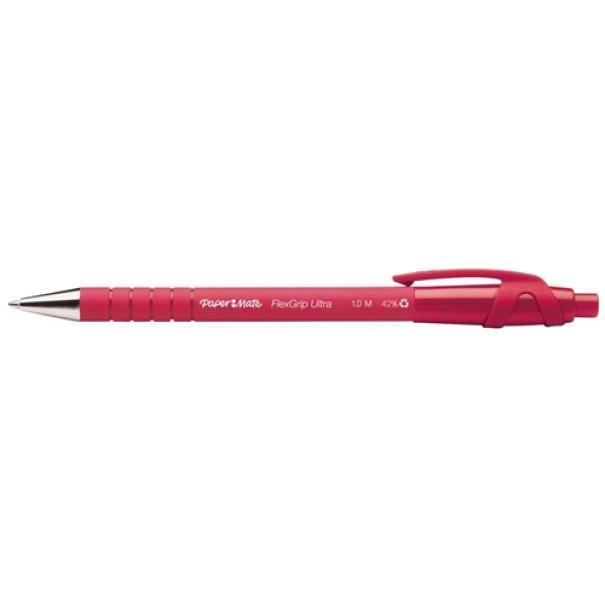 paper mate paper mate flexgrip ultra penna a sfera a scatto colore rosso, punta media da 1,0 mm - foto 2