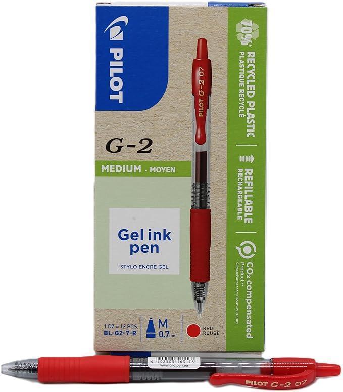 pilot pilot g 2 penna a sfera 12pz gel a scatto ricaricabile colore rosso punta da 0,7 mm - foto 1 pilot pilot g 2 penna a sfera 12pz gel a scatto ricaricabile colore rosso punta da 0,7 mm - foto 1
