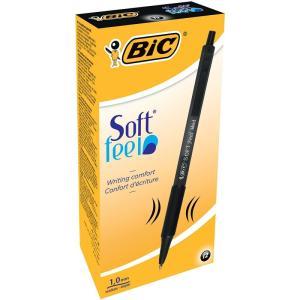 Soft feel clic penna a sfera a scatto punta media da 1 mm colore nero conf da 12 pz.