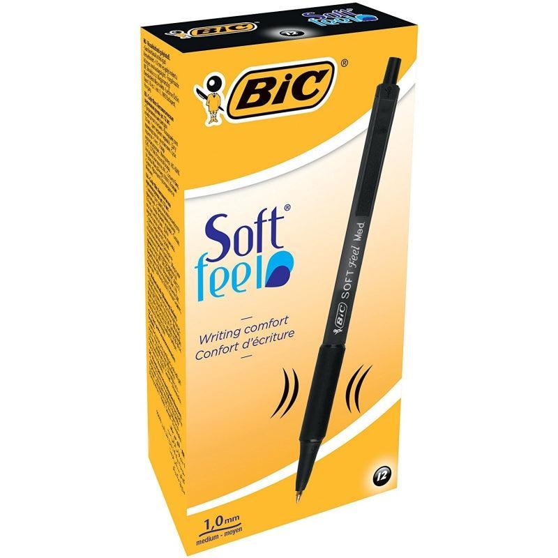 bic bic soft feel clic penna a sfera a scatto punta media da 1 mm colore nero conf da 12 pz. - foto 1