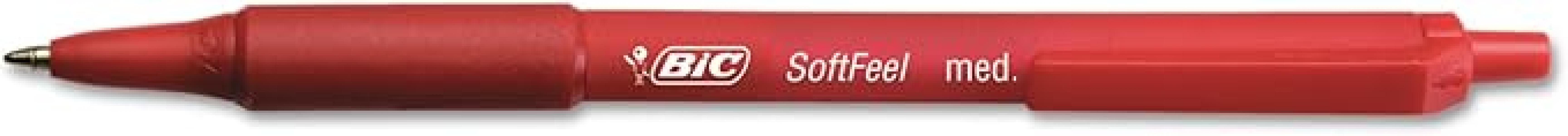 bic bic soft feel clic penna a sfera a scatto punta media da 1 mm colore rosso conf. da 12 pz. - foto 2