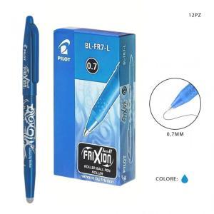 Frixion ball penna a sfera cancellabile e ricaricabile colore azzurro con punta da 0,7 mm confezione da 12 pz