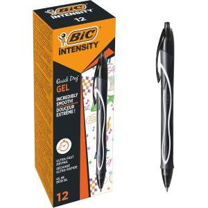 12pz gel ocity quick dry penna a scatto nera con punta 0,7 mm