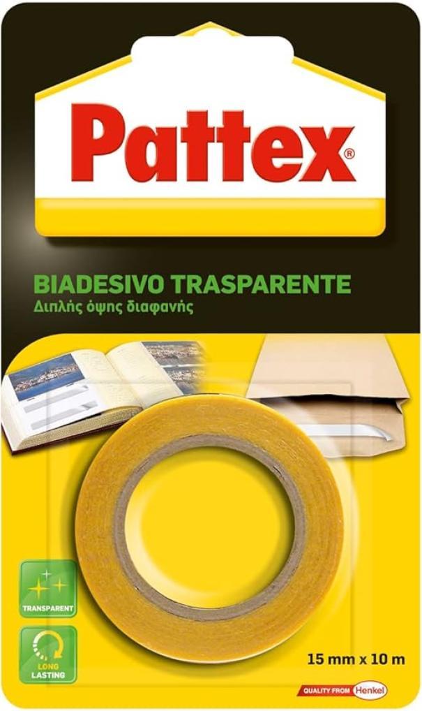 pattex pattex nastro biadesivo trasparente conf. da 12 pz mm 15 x 10 mt - foto 1