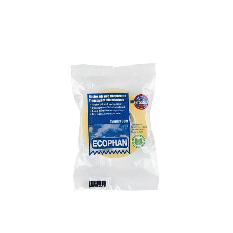eurocel eurocel nastro adesivo ecophan conf. da 10 pz mm 15 x 33 mt trasparente - foto 1 eurocel eurocel nastro adesivo ecophan conf. da 10 pz mm 15 x 33 mt trasparente - foto 1