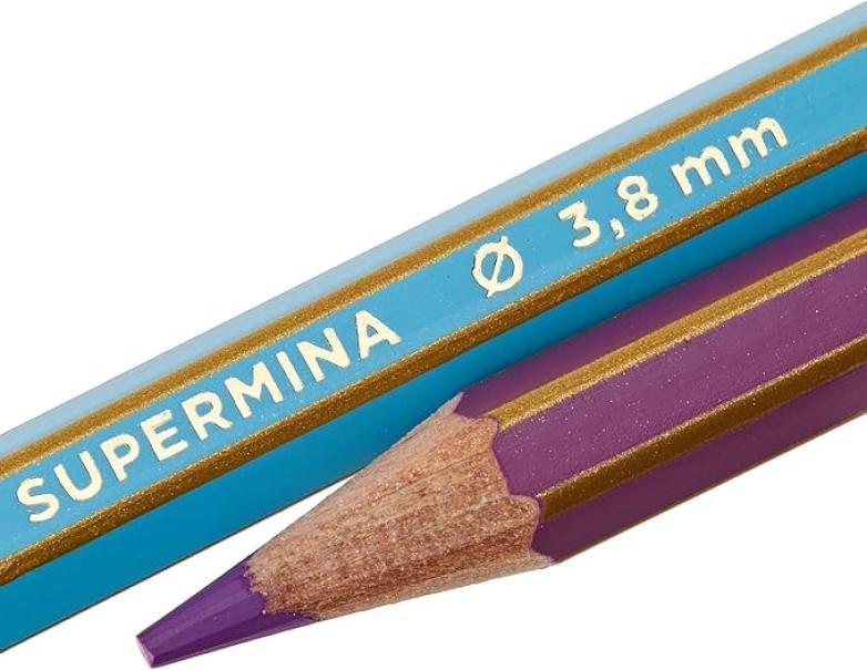 giotto giotto supermina pastelli colorati in astuccio da 36 pz. colori assortiti, diametro mina di 3,8 mm - foto 4