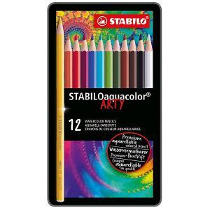 Aquacolor matite colorate acquerellabili in astuccio di metallo da 12 pz.