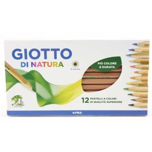 Di natura pastelli colorati assortiti in astuccio da 12 pz
