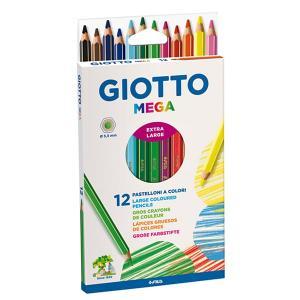 Mega pastelli in astuccio da 12 pz. colori assortiti, diametro mina 5,5 mm