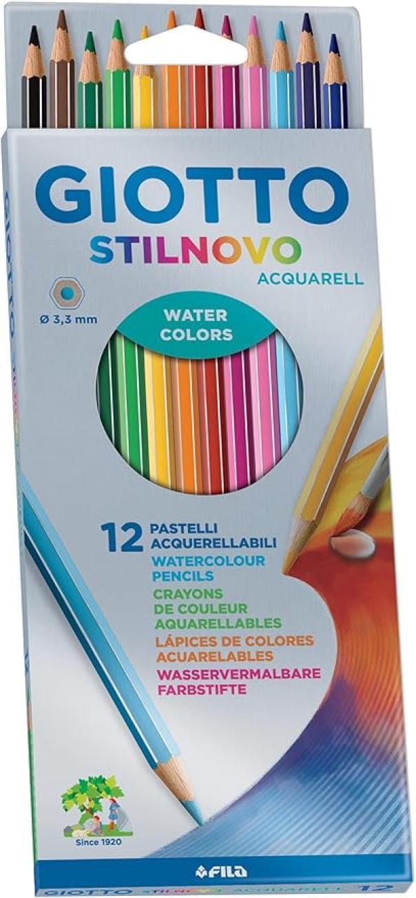 giotto giotto stilnovo acquarell pastelli acquerellabili 10 conf. da 12 pz. colori assortiti, diametro mina 3,3 mm - foto 1 giotto giotto stilnovo acquarell pastelli acquerellabili 10 conf. da 12 pz. colori assortiti, diametro mina 3,3 mm - foto 1