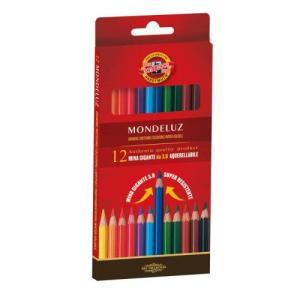 Kin mondeluz pastelli acquerellabili colori assortiti in astuccio da 12 pz. mina da 3.8mm