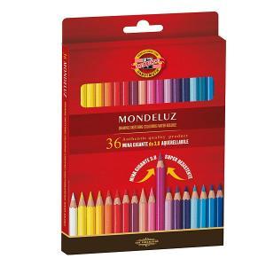 Kin mondeluz pastelli acquerellabili colori assortiti in astuccio da 36 pz. mina da 3.8mm