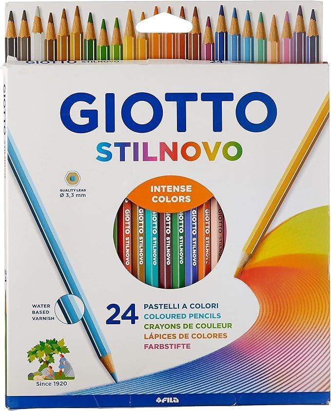 giotto giotto stilnovo pastelli colorati a sezione esagonale e mina da 3,3 mm colori assortiti da 24 pz. - foto 1