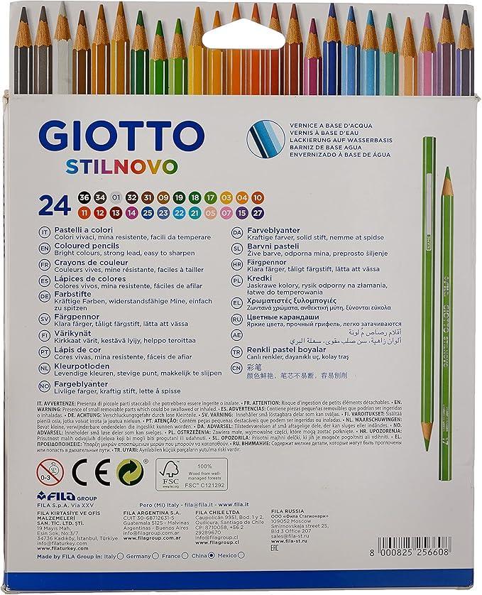 giotto giotto stilnovo pastelli colorati a sezione esagonale e mina da 3,3 mm colori assortiti da 24 pz. - foto 2