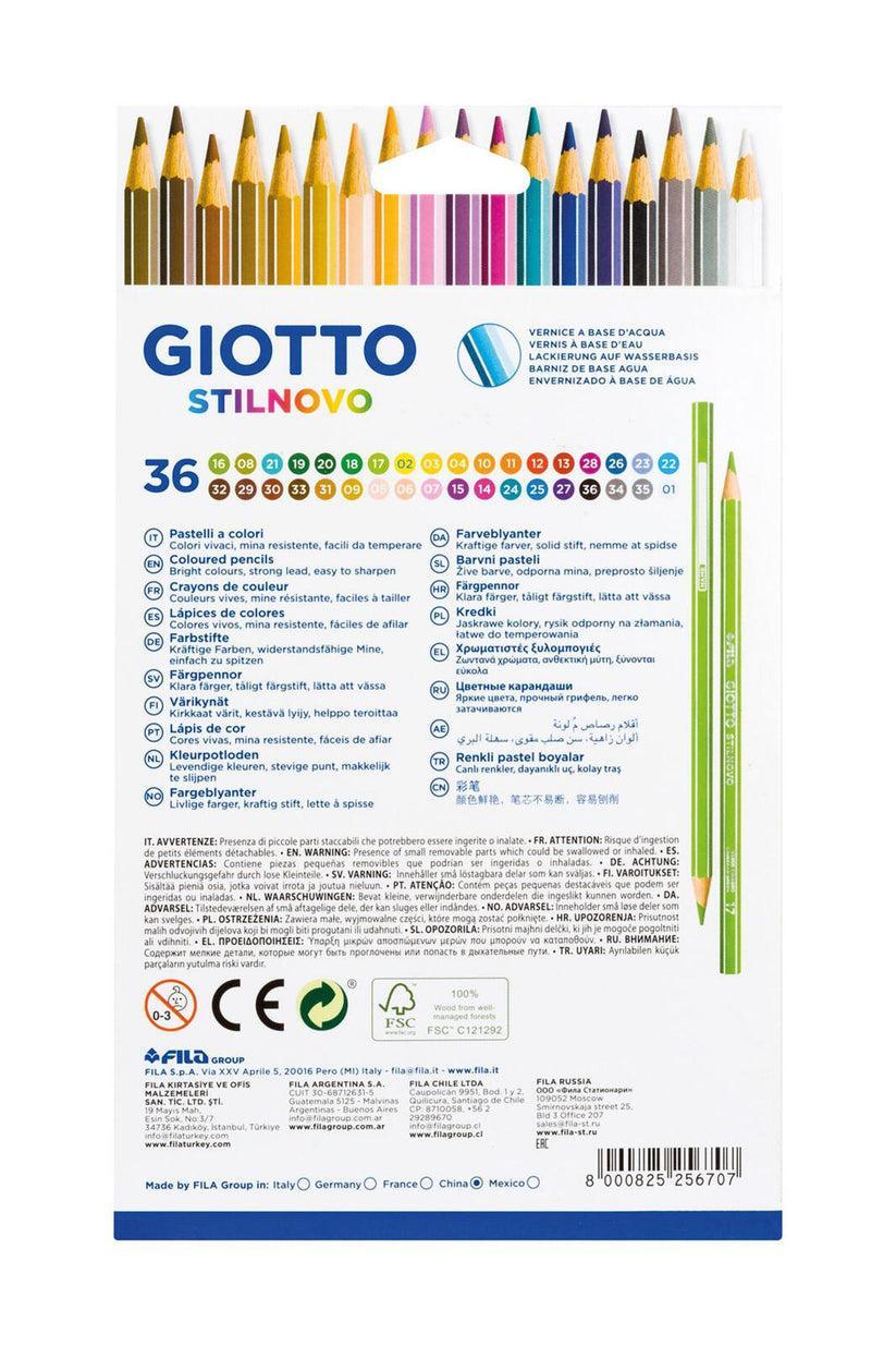 giotto giotto stilnovo pastelli colorati a sezione esagonale e mina da 3,3 mm colori assortiti da 36 pz. - foto 3