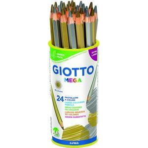 Mega pastelli barattolo 24pz patelloni colore oro e argento