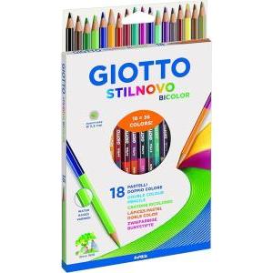 Stilnovo bicolor pastelli bicolore a sezione esagonale e mina da 3,3 mm colori assortiti da 18 pz.