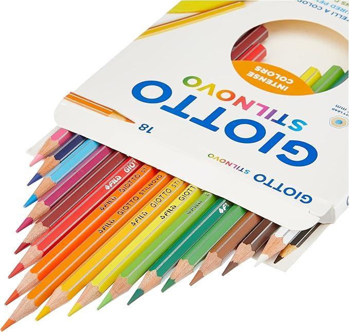 giotto giotto stilnovo pastelli colorati a sezione esagonale e mina da 3,3 mm colori assortiti da 18 pz. - foto 2